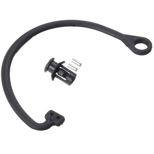 Convenient press on fuel tank cap cord rope cable strap tether in black