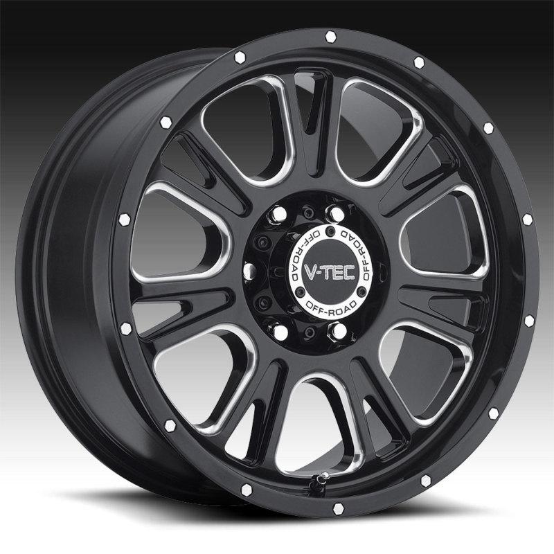 17" inch 6x5.5 gloss black and milled wheels rims 6 lug chevy 1500 silverado gmc