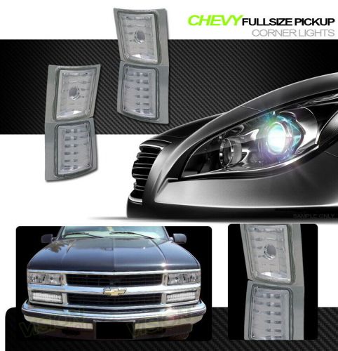 For 94-00 chevy c10 c/k pickup truck chrome turn signal corner lights lamps yd