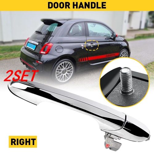 Front right side exterior door handle chrome for 2012-2019 fiat 500 durable 2set