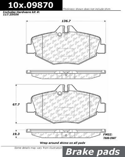 Centric 104.09870 brake pad or shoe, front