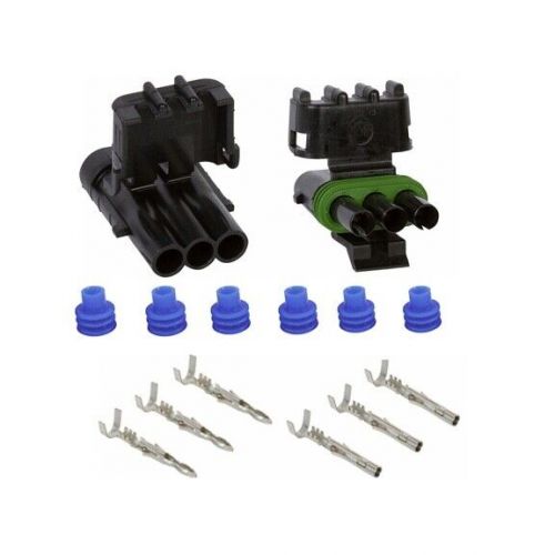 Delphi weather pack 3 pin -  conductor connector kit 16-14 ws - 10 sets