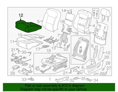 Genuine gm black driver seat cushion cover 84549833