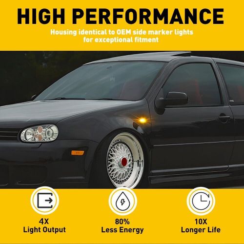 2x Dynamic Front LED Fender Side Marker Light Clear For VW Golf MK4 Jetta Passat, US $16.99, image 3