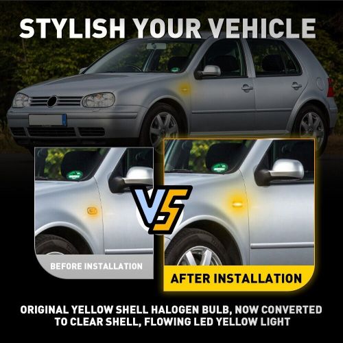 2x Dynamic Front LED Fender Side Marker Light Clear For VW Golf MK4 Jetta Passat, US $16.99, image 10
