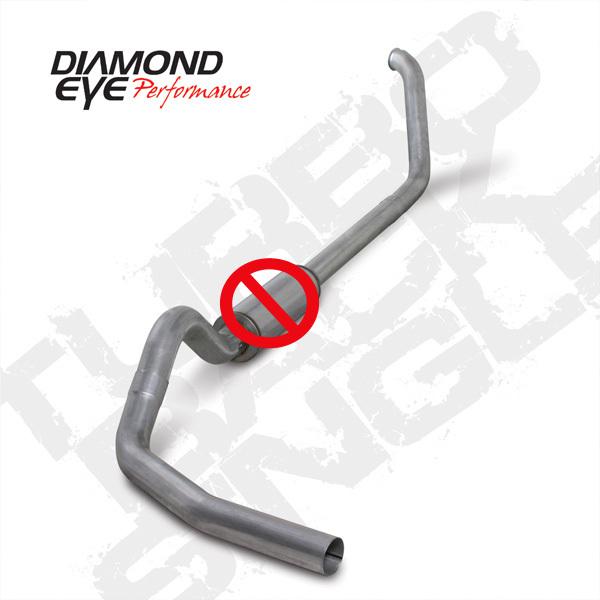 Diamond eye exhaust- 99-03 ford 4" alum-turbo back single muffler delete