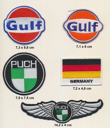 Gulf puch patches patches b-stock set 5 piece auto racing racing b142-