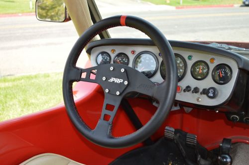 Prp for flat leather steering wheel- red