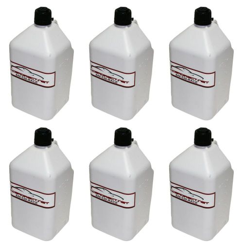 Racerdirect case ( 6 ) 5 gallon utility fuel dump jugs with fill hose white