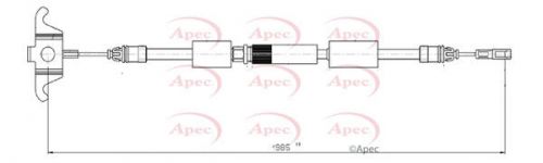 Handbrake cable fits volvo xc90 mk1 2.4d front centre 02 to 14 hand brake apec