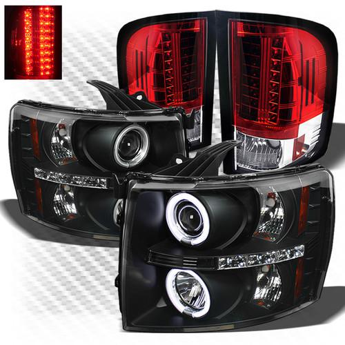 07-13 silverado black ccfl pro headlights + r/c philips-led perform tail lights