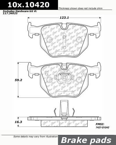 Centric 104.10420 brake pad or shoe, rear