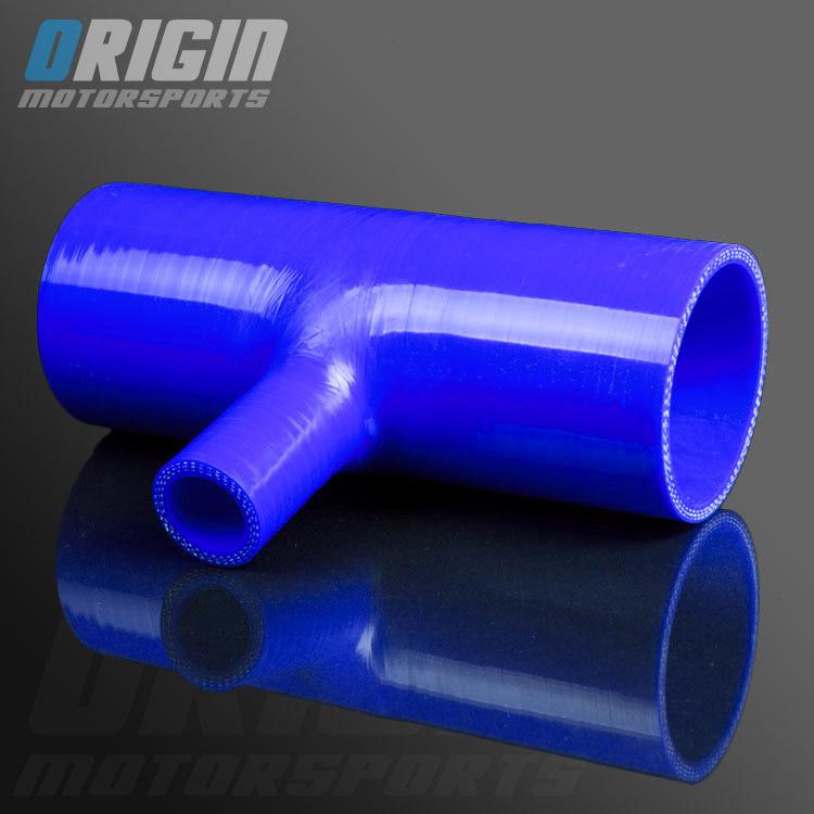Blu 3" to 3" turbo intake silicone straight t shape hose pipe coupler tube id:76