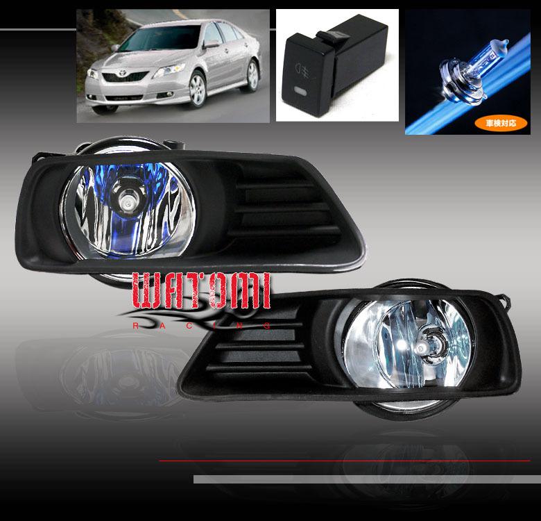 07 08 09 toyota camry sedan 4dr bumper jdm chrome fog light lamp+bulb+switch set