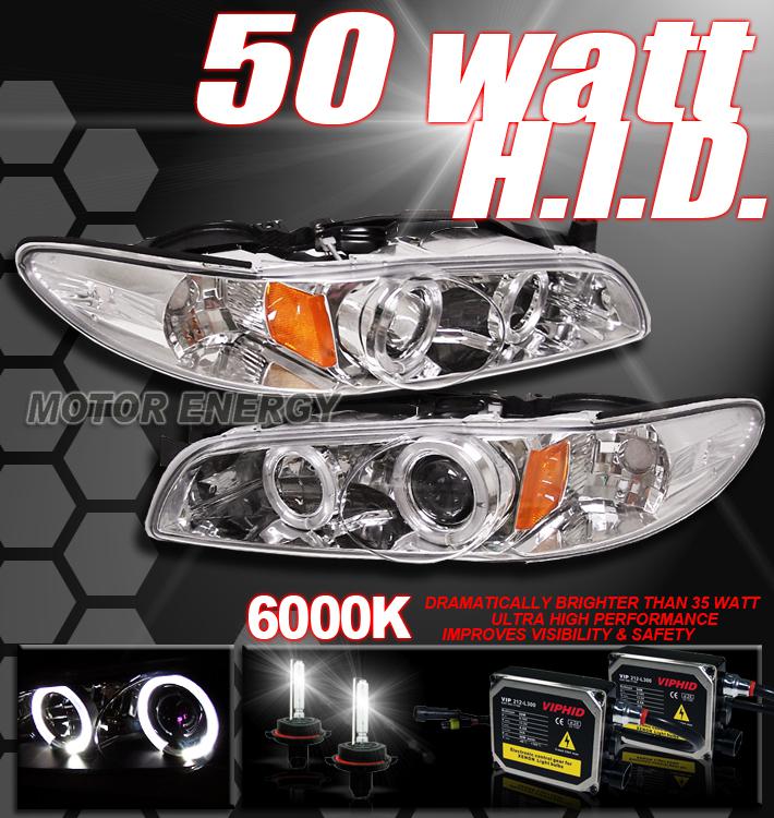 97-03 grand prix halo projector headlights lamp+50w hid