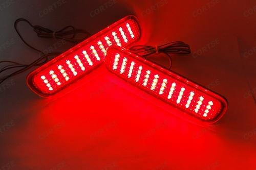 2x red lens led rear bumper reflector tail brake stop light land cruiser lx470