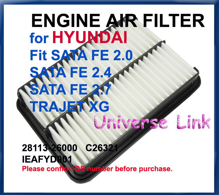 1pc engine air filter for hyundai santa fe 01-06 28113-26000 c26321 