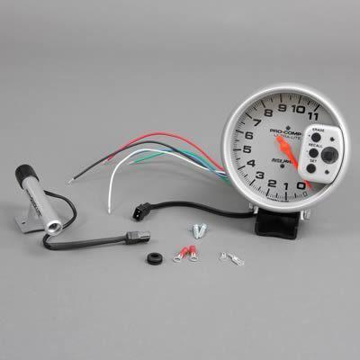 Autometer ultra-lite pro-comp ii tachometer 0-11,000 5" dia silver face 6858