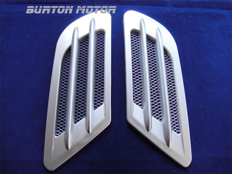 Air flow fender mesh hood vent silver-r4