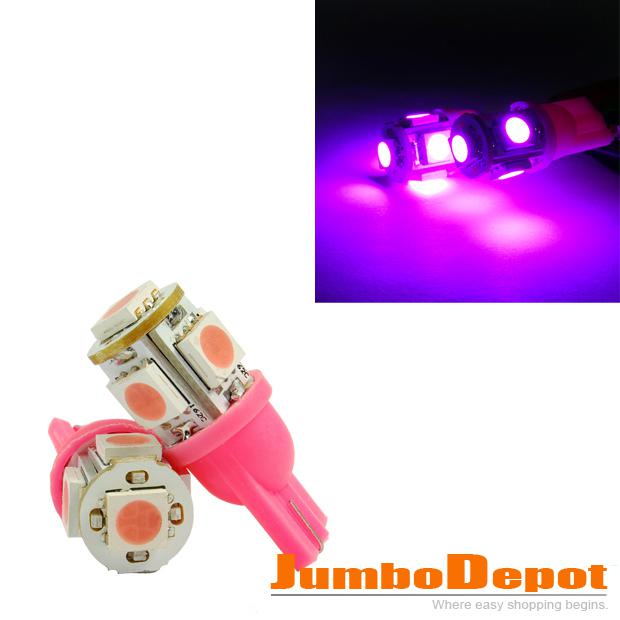 Pink super bright reading license plate interior lamp 5 smd led 2 bulbs warranty