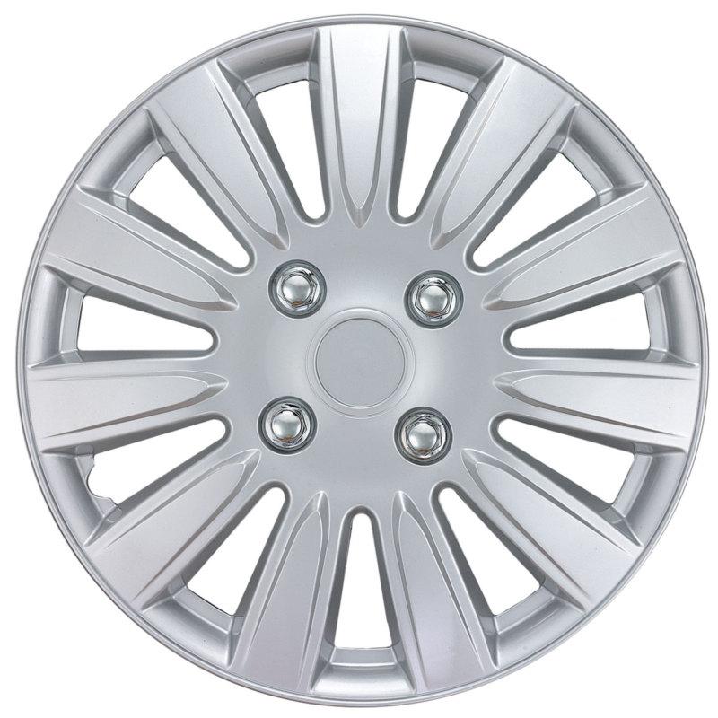 Nissan oem replacement hub caps 15" silver abs durable wheel cover set of 4