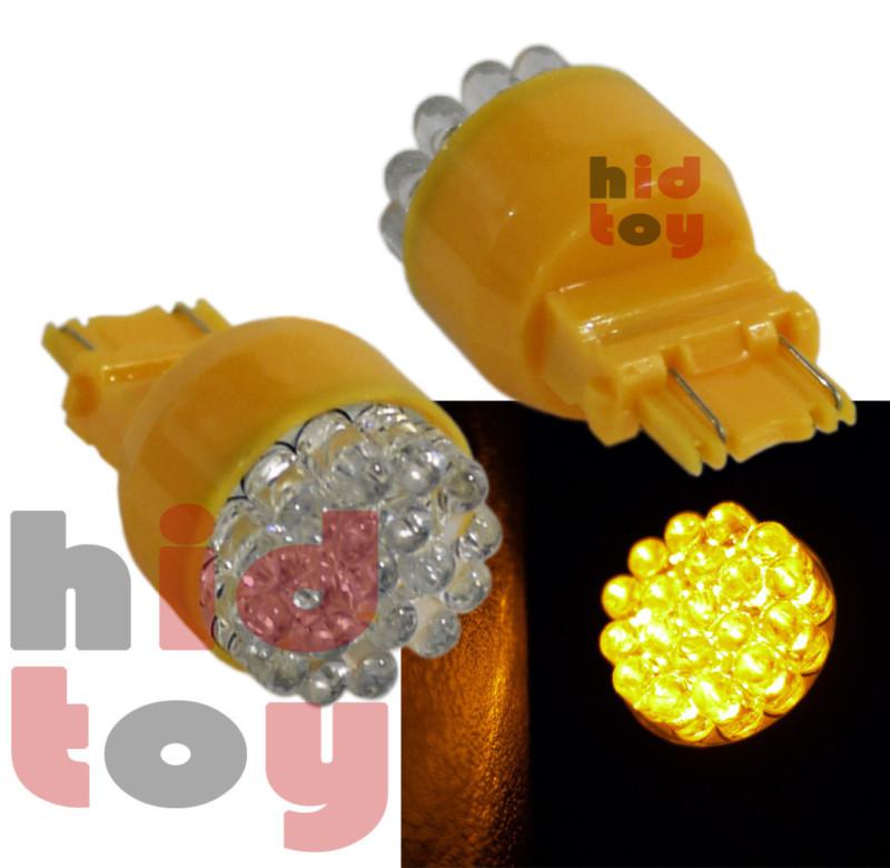 3157 3457a 3357a 3357 amber yellow round 19 led 2 x bulbs #2ne parking au20 lamp