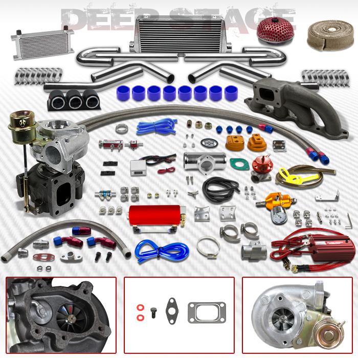 T25/t28 21pc turbo kit w/intercooler+manifold 89-93 celica/88-97 corolla 4a-fe