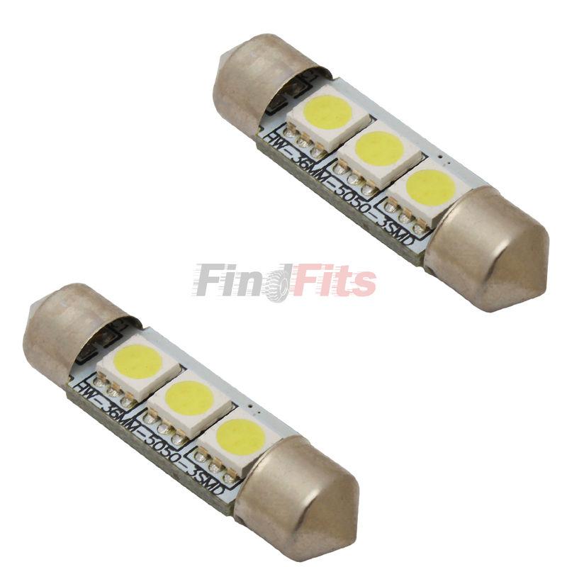 2x 36mm 3 smd 5050 12v led car vehicle festoon dome interior light bulb lamp