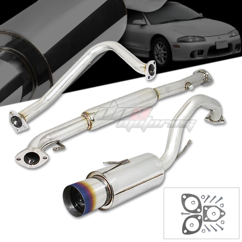 95-99 mit eclipse/talon na 4.5"burnt tip catback exhaust system cat back muffler