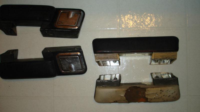 1964-67 pontiac gto (4) arm rests, front & rear-ashtrays-1 tore rear pad,as-is