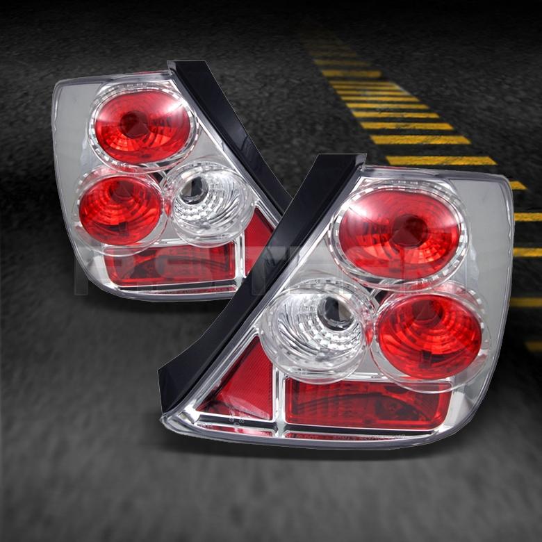 02-05 honda civic si 3dr hatchback ep3 chrome clear tail brake lights lamps pair