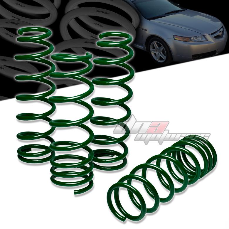 04-08 acura tl 1.25"drop suspension green racing lowering spring 205f/260r(lb)