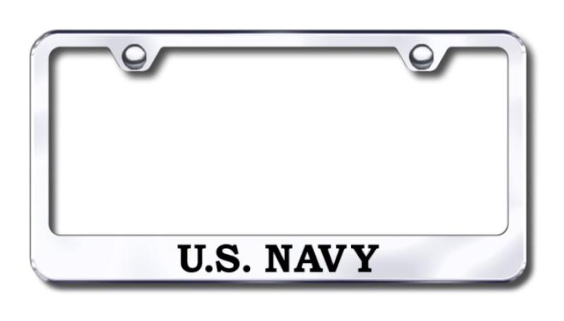 Us navy laser etched chrome license plate frame made in usa genuine