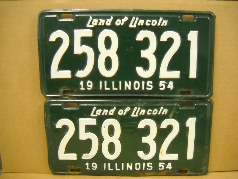 Illinois license plates 1954  ford chevy mopar buick olds pontiac dodge ratrod