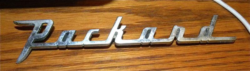 Vintage packard emblem 7 1/2" width good chrome all pins intact