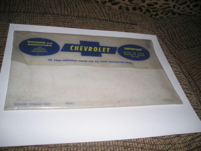 1963,64,65,66 original chevrolet/corvette plastic manual bag/sleeve/pouch
