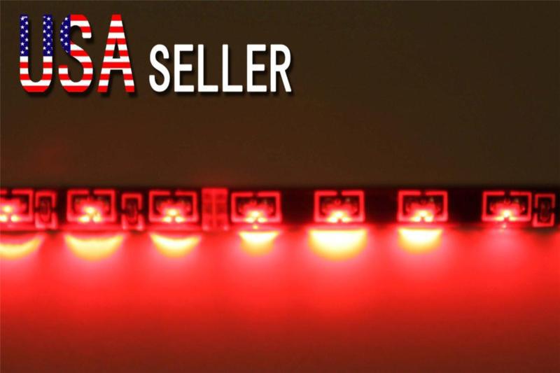 1x 60cm audi style 24" side glow 60-smd led light car truck flexible strip red