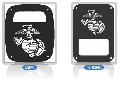 Jeep tail light covers us marine corp cj yj tj jk models black ada plastic