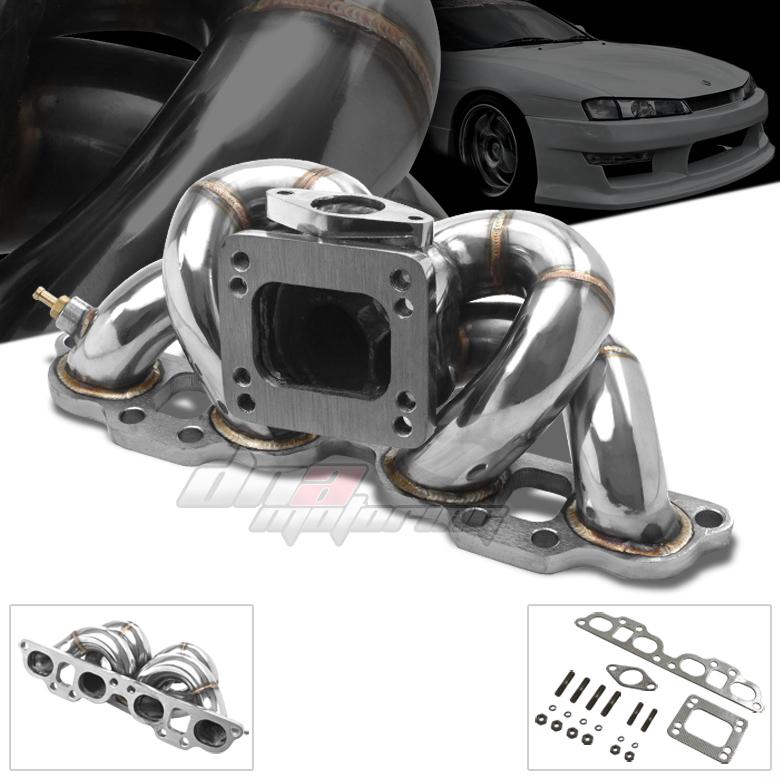 89-98 nissan 240sx s13/s14 sr20det t3/t4 ram horn turbo manifold boost exhaust