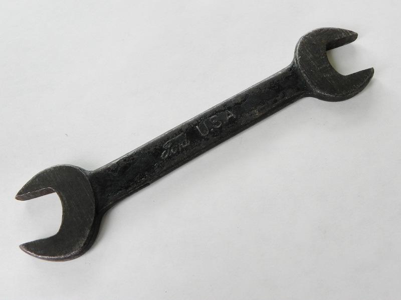 Ford open end 5/8",11/16"wrench marked m for moore foundry