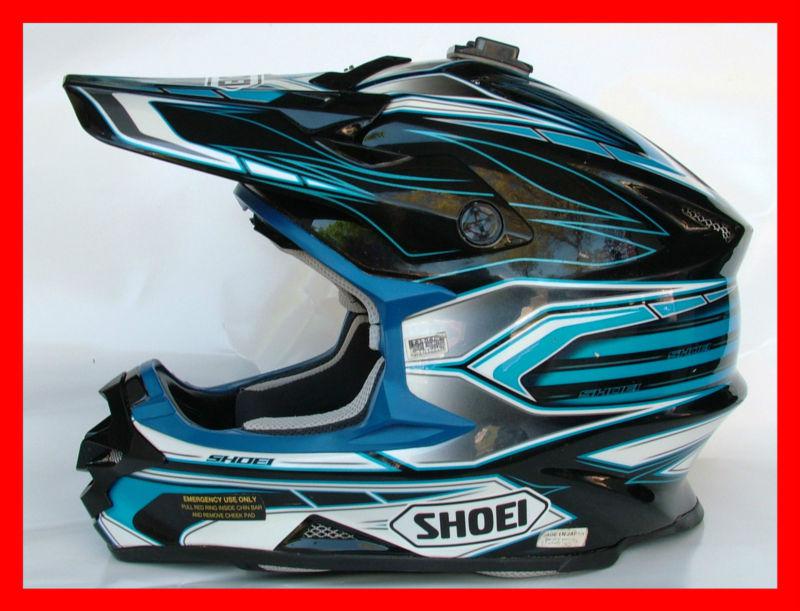 Shoei vfx-w malice blue helmet large l - motocross atv dirt bike off road helmet