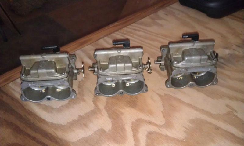 Set of 3 1-3/8 327889 d2 carburetors from a 1986 evinrude 150 horsepower engine