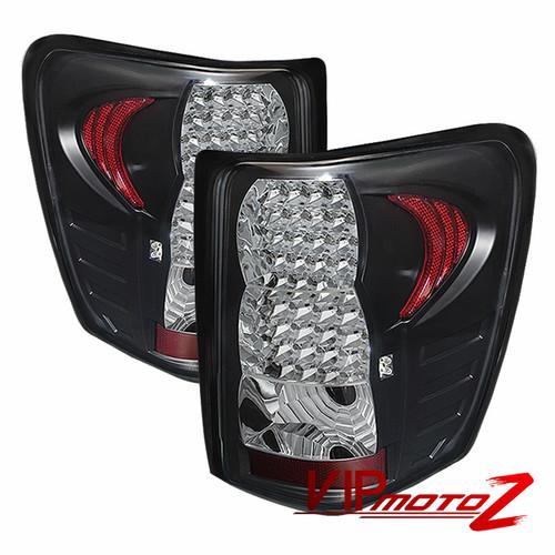 99-04 jeep grand cherokee black led tail lamps turn signal+brake lights assembly