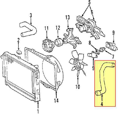 Toyota 165720f010 genuine oem factory original lower hose