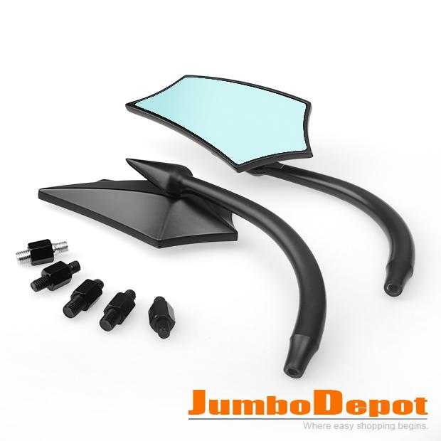 Universal set for motorcycle 8mm&10mm thread black rear view side mirror pair