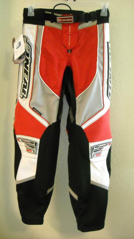 New oneal racing,motocross,dirt bike, atv pants size 30 red/black/grey/white men