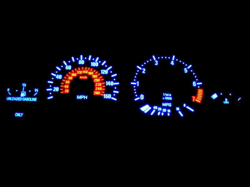 Bmw e36 us 91-99 plasma glow cluster speedo dashboard gauges dials 160 mph wb