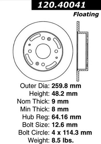 Centric-power slot 126.40041sr stoptech sport rotors 98-02 accord cl