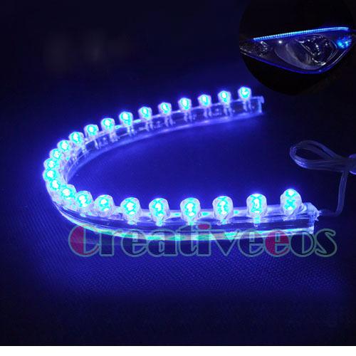 10x 24cm pvc 24leds car truck flex led strip light blue