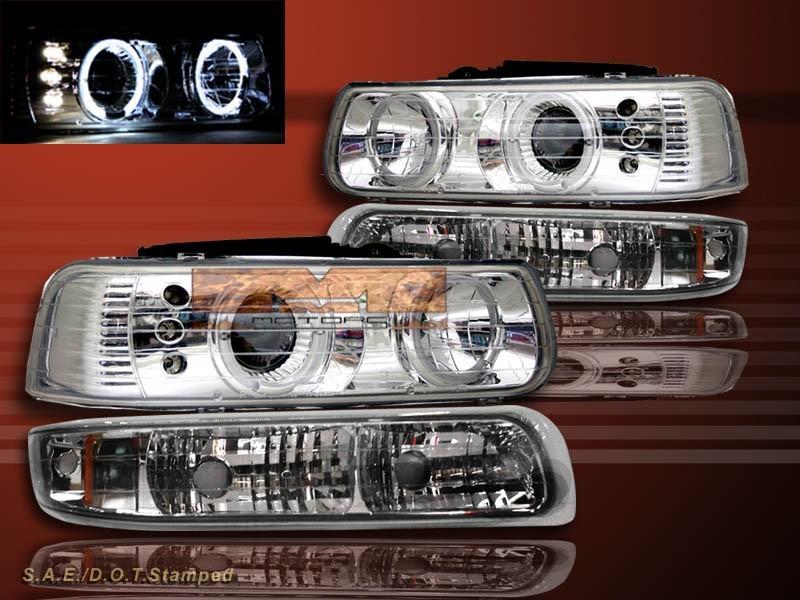 1999-02 chevy silverado 00-06 suburban/tahoe project led headlights+bumper light